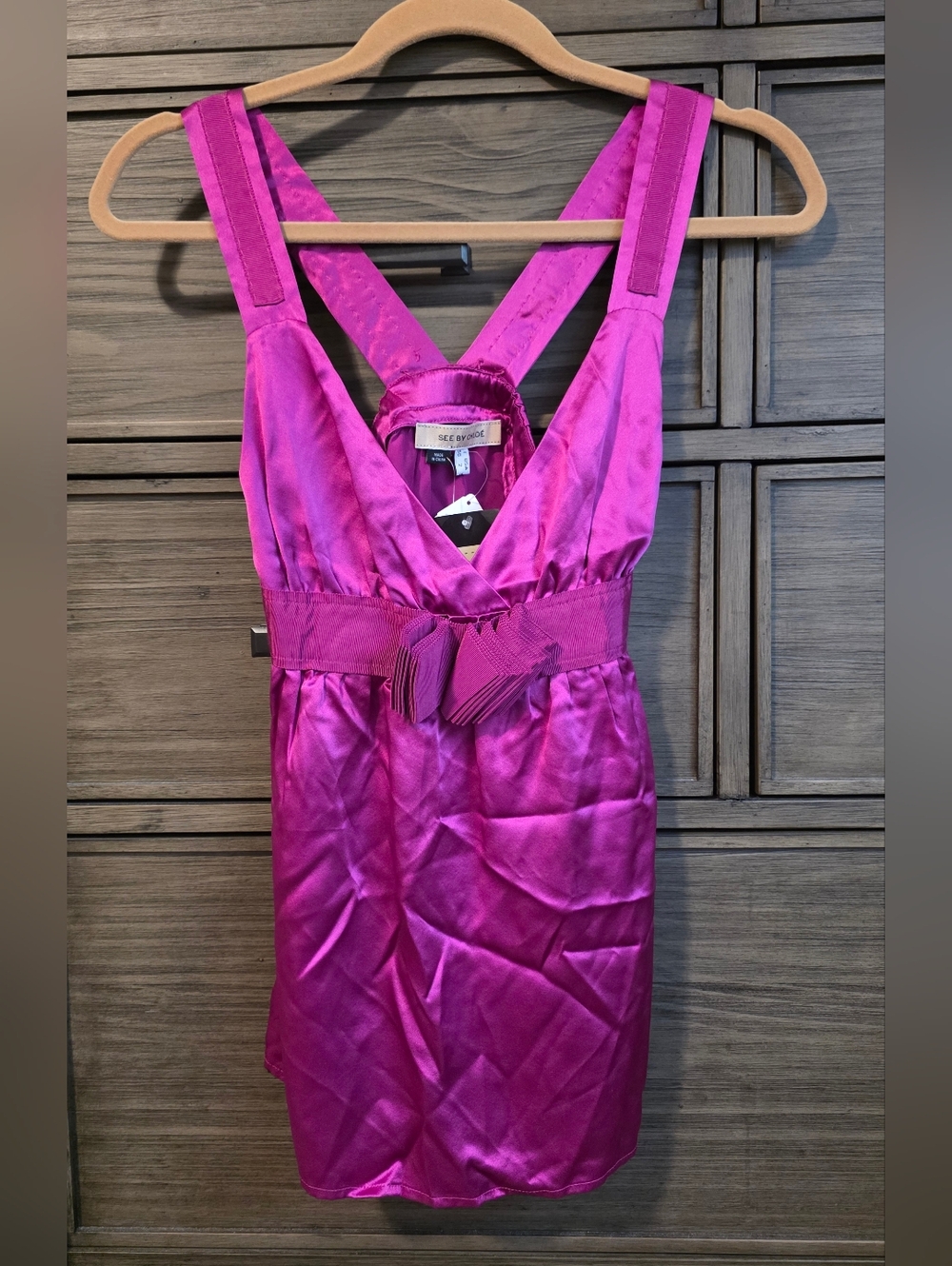 SEE BY CHLOE Pink Silk Tank Top Empire Waist - Size 2 - NWT $385 MSRP